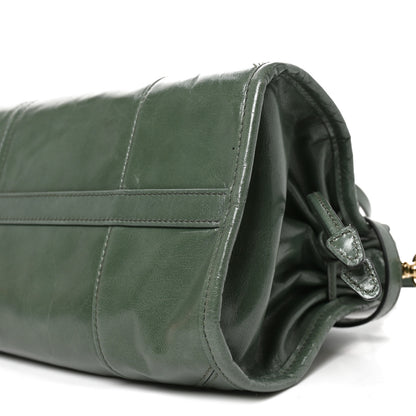 Prada Glossy Calfskin Triangle Medium Bonnie Shoulder Bag Salvia 9 of 9