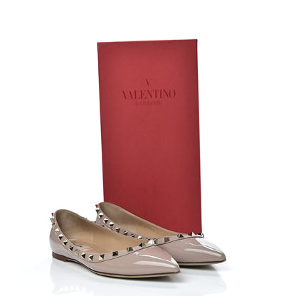 Valentino Garavani Patent Rockstud Ballerina Flats 39 Poudre 19 of 19
