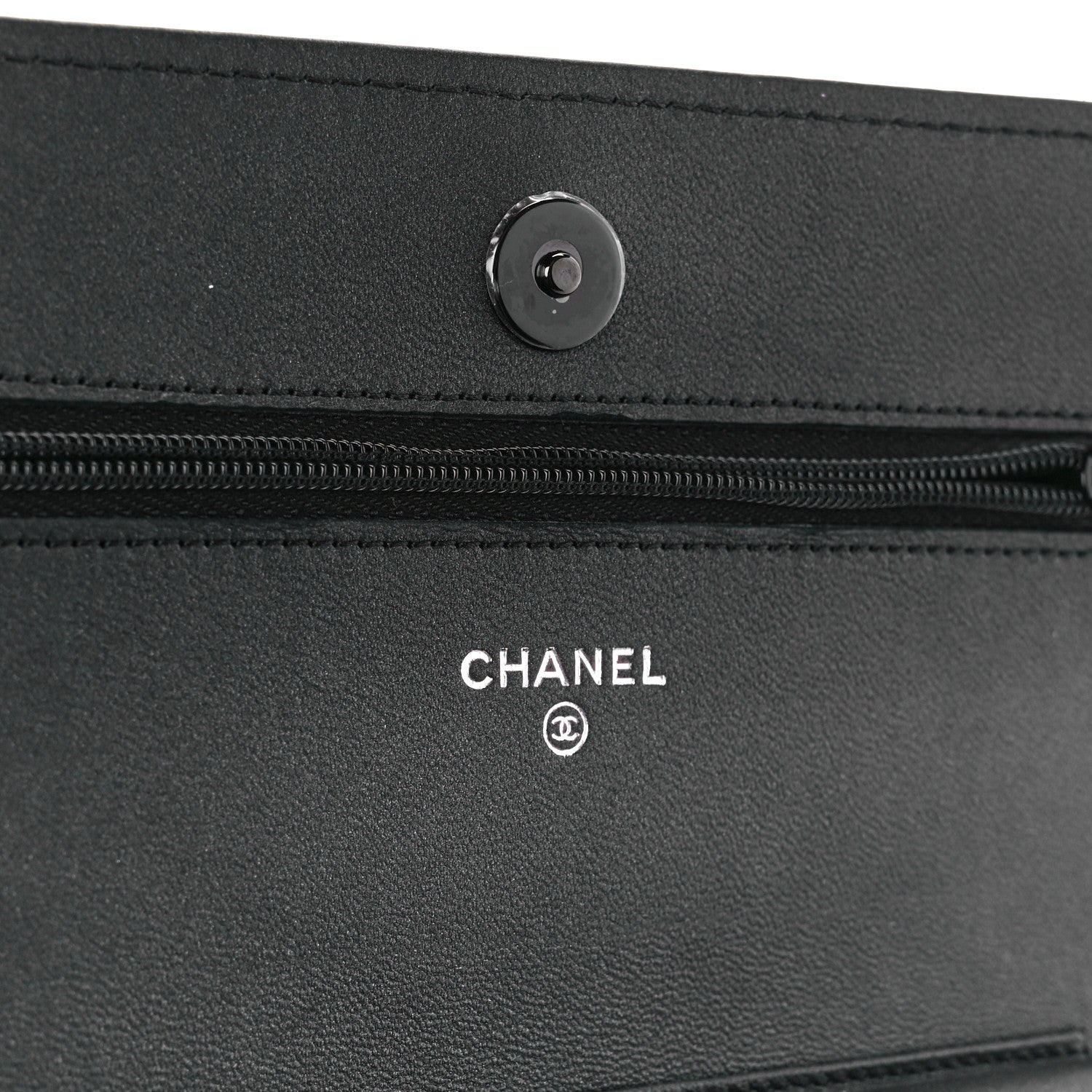 Chanel Lambskin Quilted Wallet On Chain WOC So Black 6 of 15
