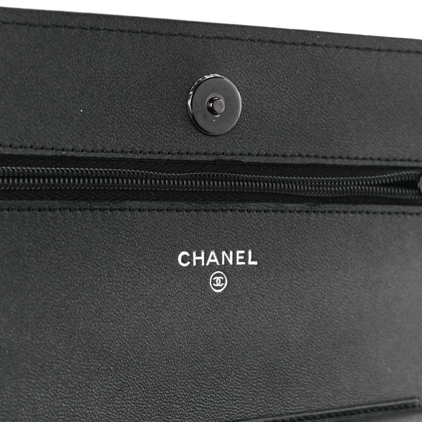 Lambskin Quilted Wallet On Chain WOC So Black