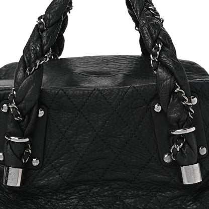 Chanel Distressed Lambskin Lady Braid Bowler Black 7 of 13