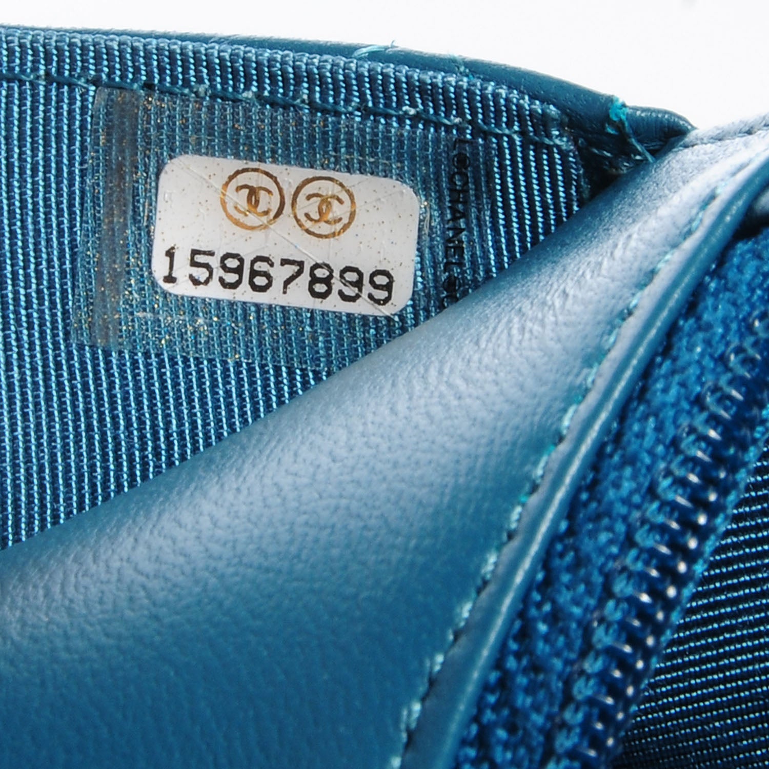 Chanel Lambskin Quilted CC Wallet On Chain Turquoise 9 of 9