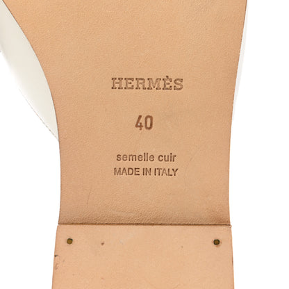 Hermes Calfskin Auteuil Sandals 40 White 7 of 8