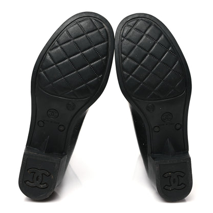 Chanel Rubber Glitter Camellia Rain Boots 38 Black 6 of 8