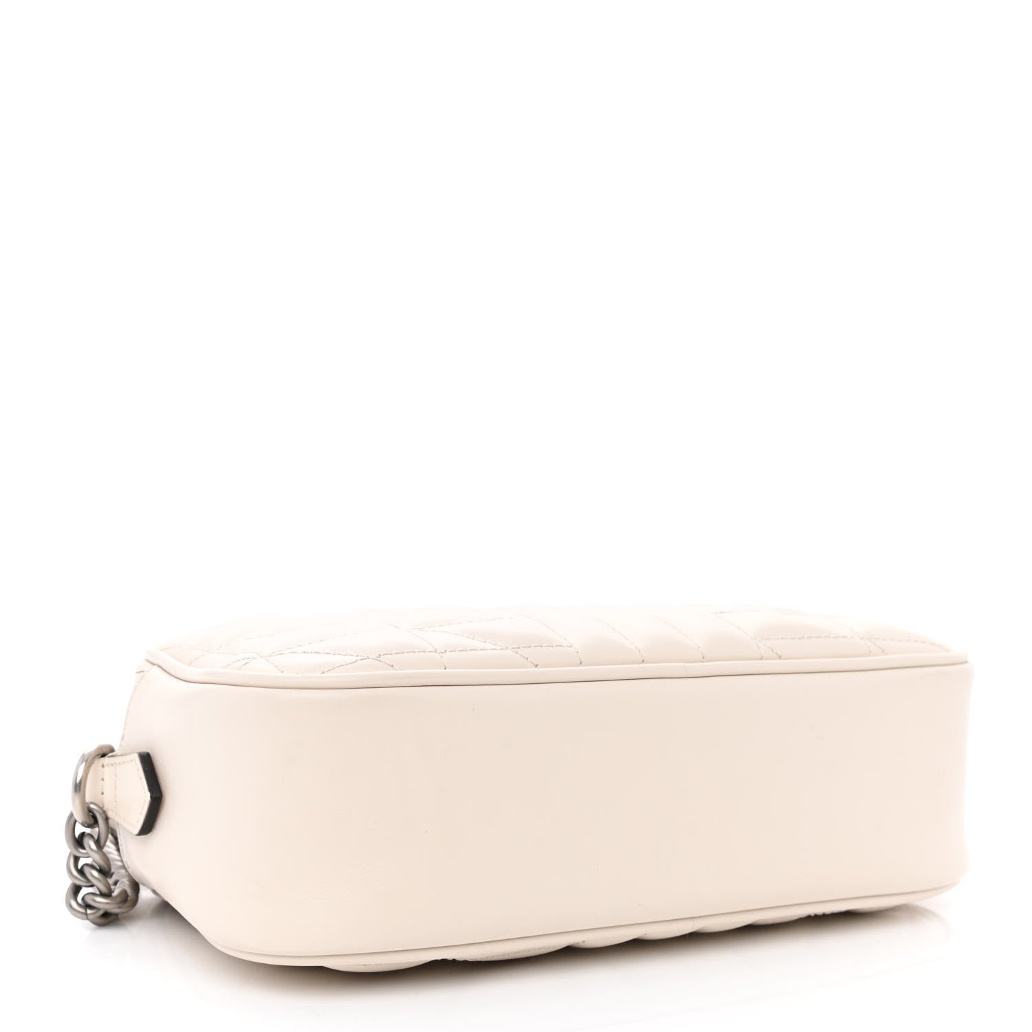 Gucci Calfskin Matelasse Aria Small GG Marmont Chain Shoulder Bag Mystic White 4 of 12