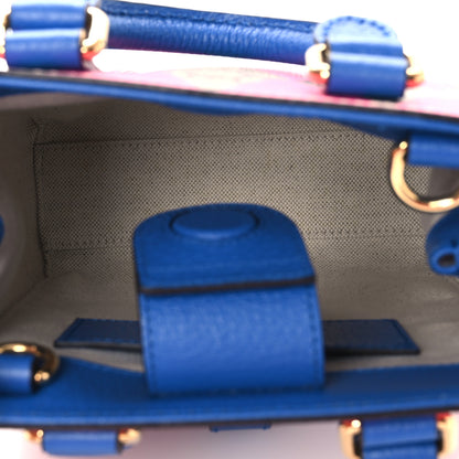 Gucci GG Supreme Monogram Textured Dollar Calfskin Rhombus Mini Tote Bag Beige Ebony Pink Blue 5 of 10