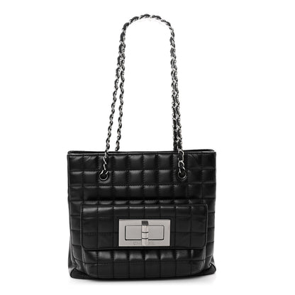 Chanel Lambskin Quilted Chocolate Bar Mademoiselle Shoulder Bag Black 1 of 11