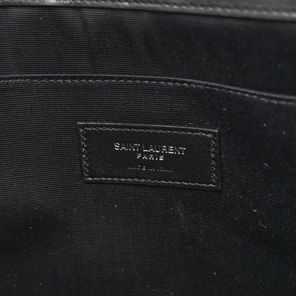 Saint Laurent Linen Canvas Rive Gauche Zipped Pouch Black 6 of 7