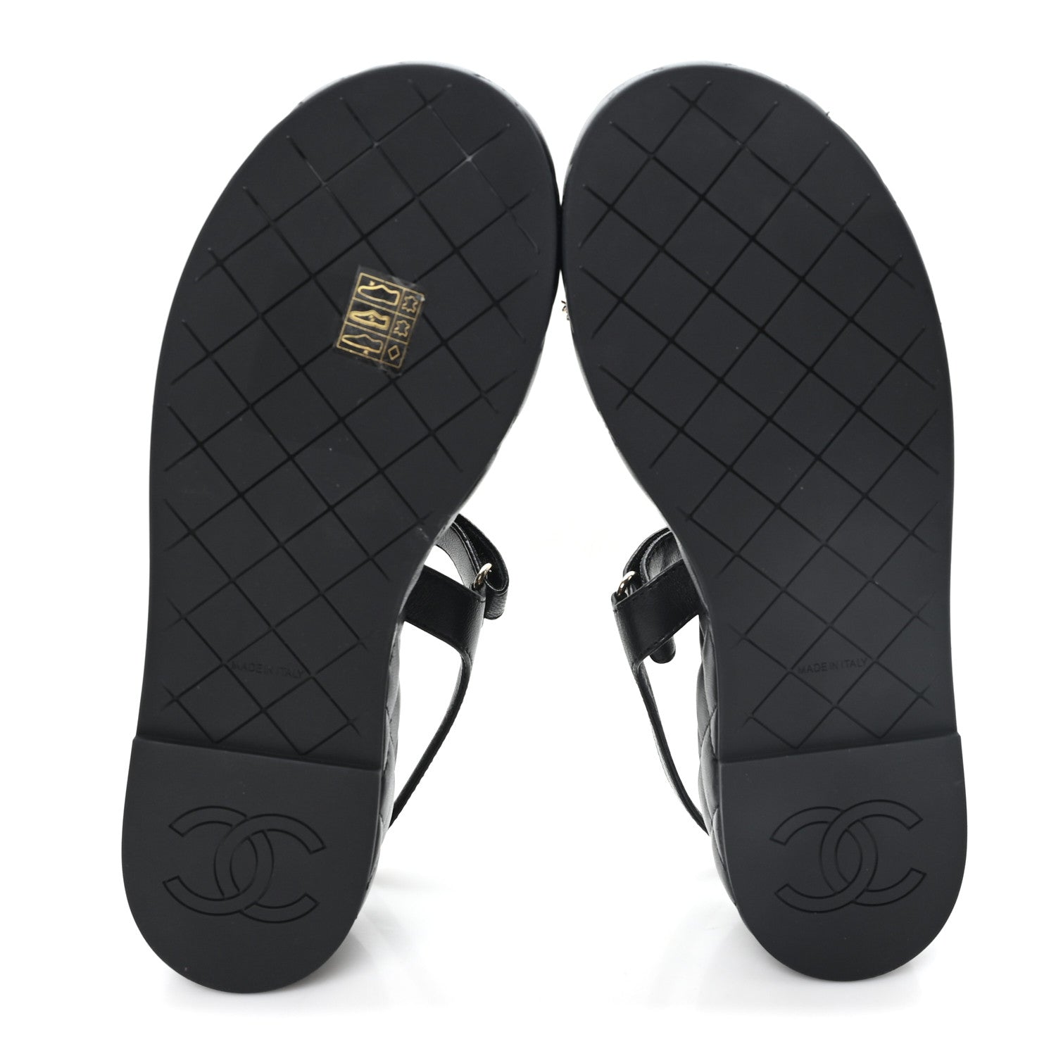 Chanel Lambskin Quilted Chain CC Platform Sandals 39.5 Black 6 of 10