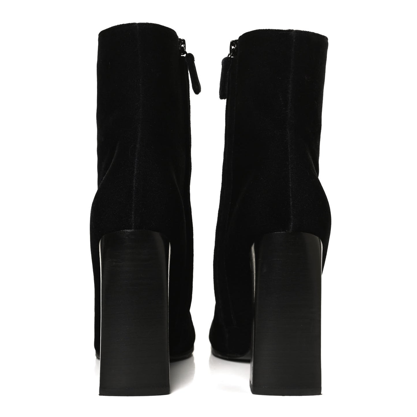 Smooth Velvet Ankle Boots 39 Black