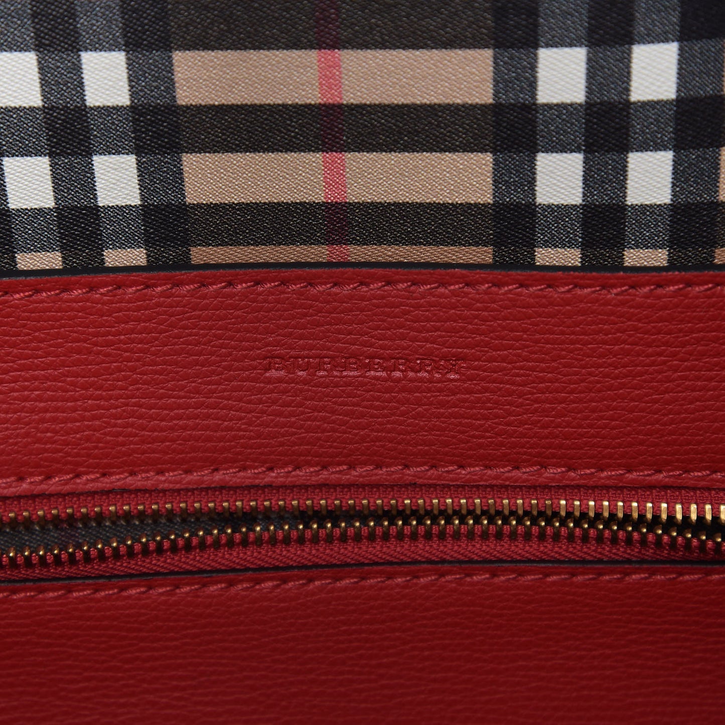 Calfskin Crest Embossed Small Tote Rust Red