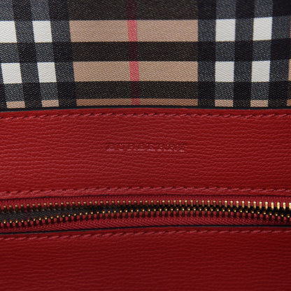 Burberry Calfskin Crest Embossed Small Tote Rust Red 5 of 8