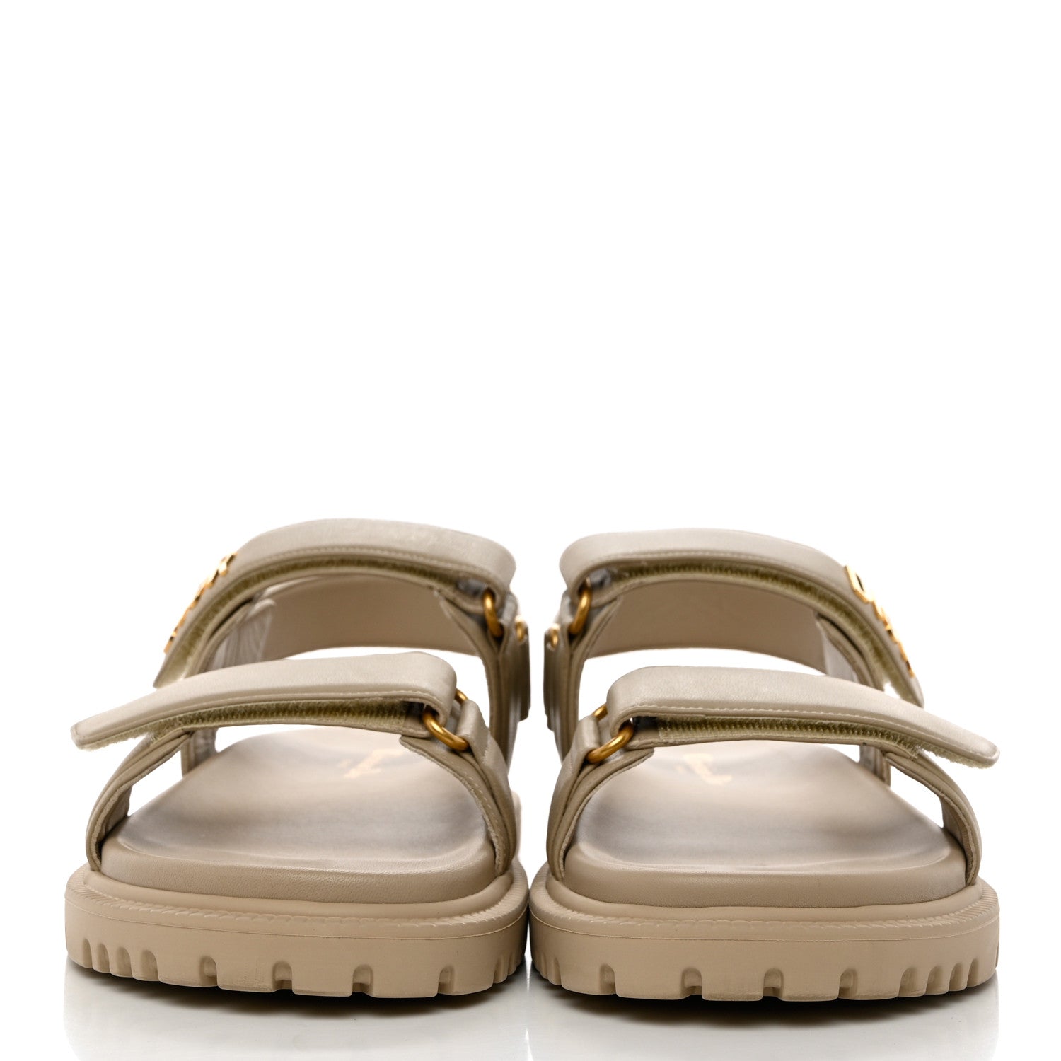 Christian Dior Lambskin Dioract 10mm Sandals 40 Beige 2 of 8