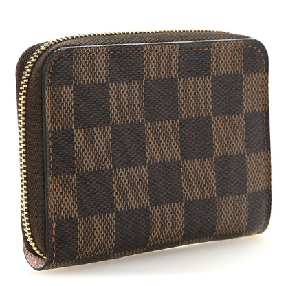 Louis Vuitton Damier Ebene Zippy Coin Purse Rose Ballerine 3 of 7