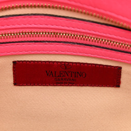 Valentino Garavani Vitello Small Rockstud Double Handle Tote Fuxia Fluo 6 of 16
