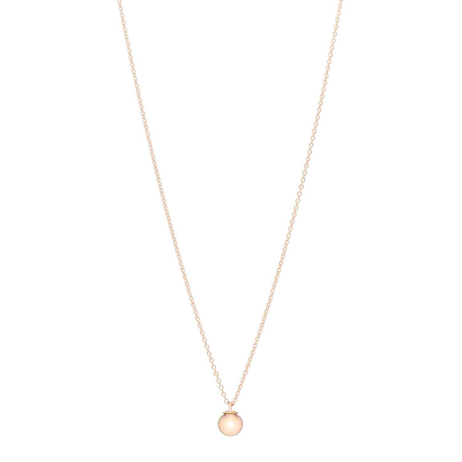 Tiffany 18K Rose Gold 8mm HardWear Ball Pendant Necklace 1 of 4