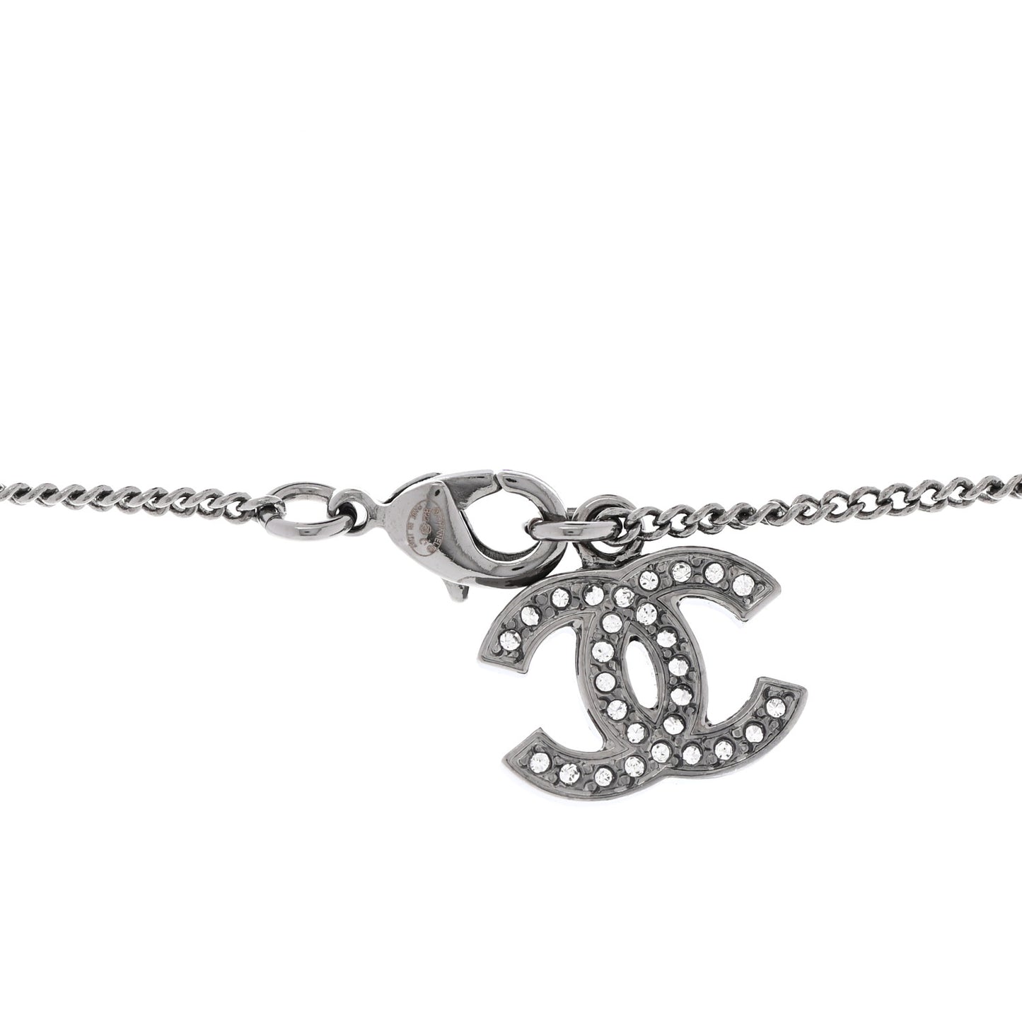 Crystal Resin CC Star Drop Necklace Silver Blue