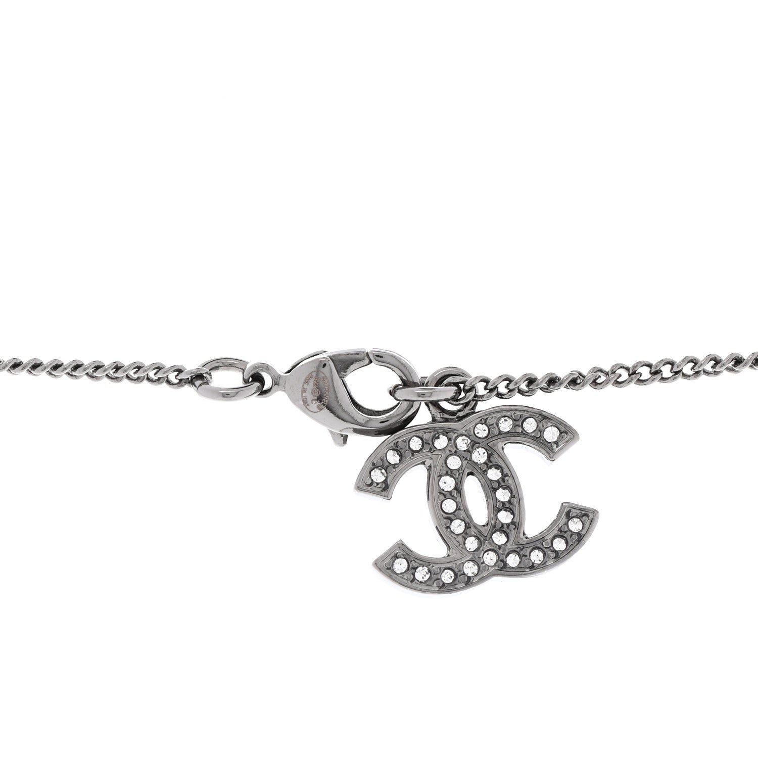 Chanel Crystal Resin CC Star Drop Necklace Silver Blue 5 of 6