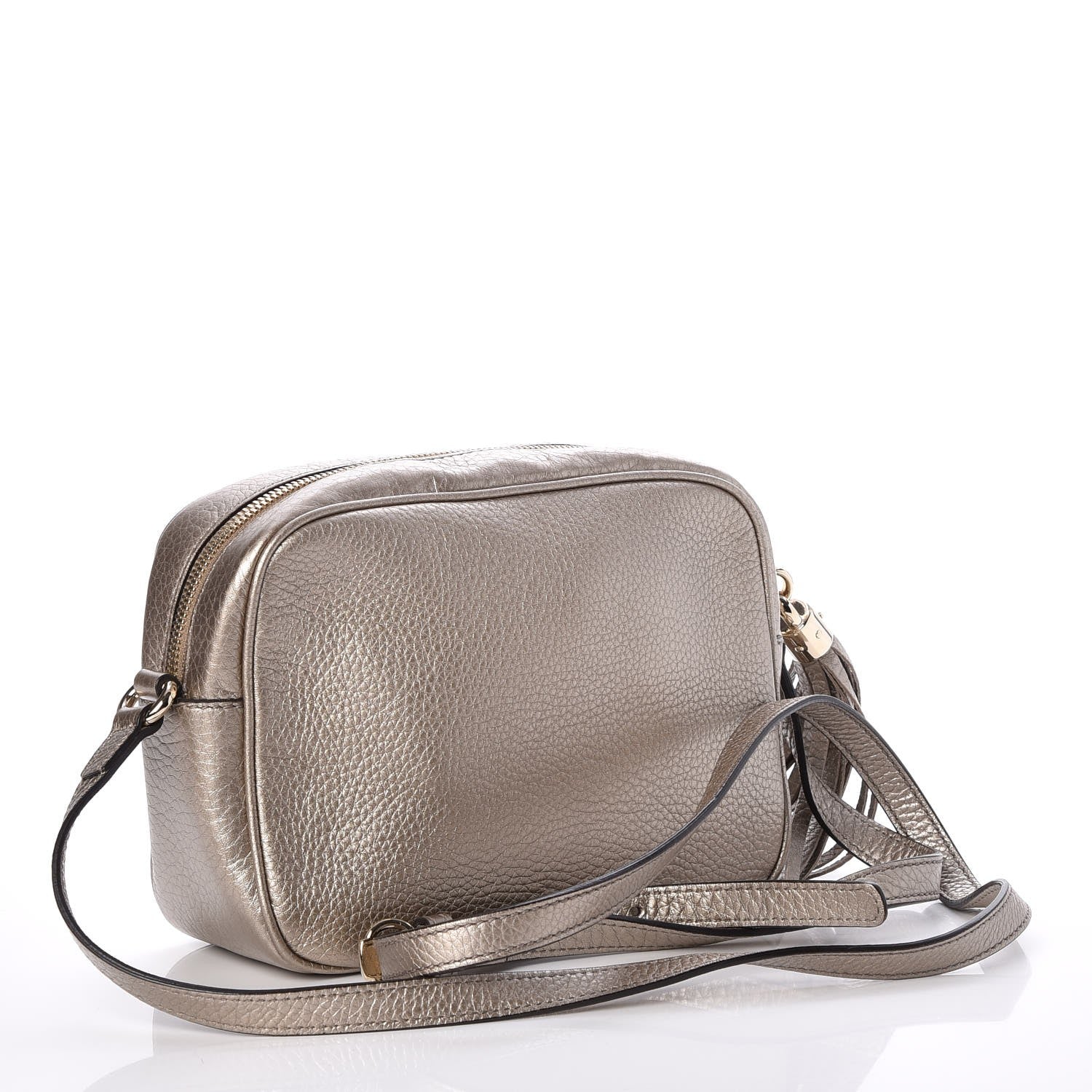 Gucci Metallic Pebbled Calfskin Small Soho Disco Bag Golden Beige 3 of 7