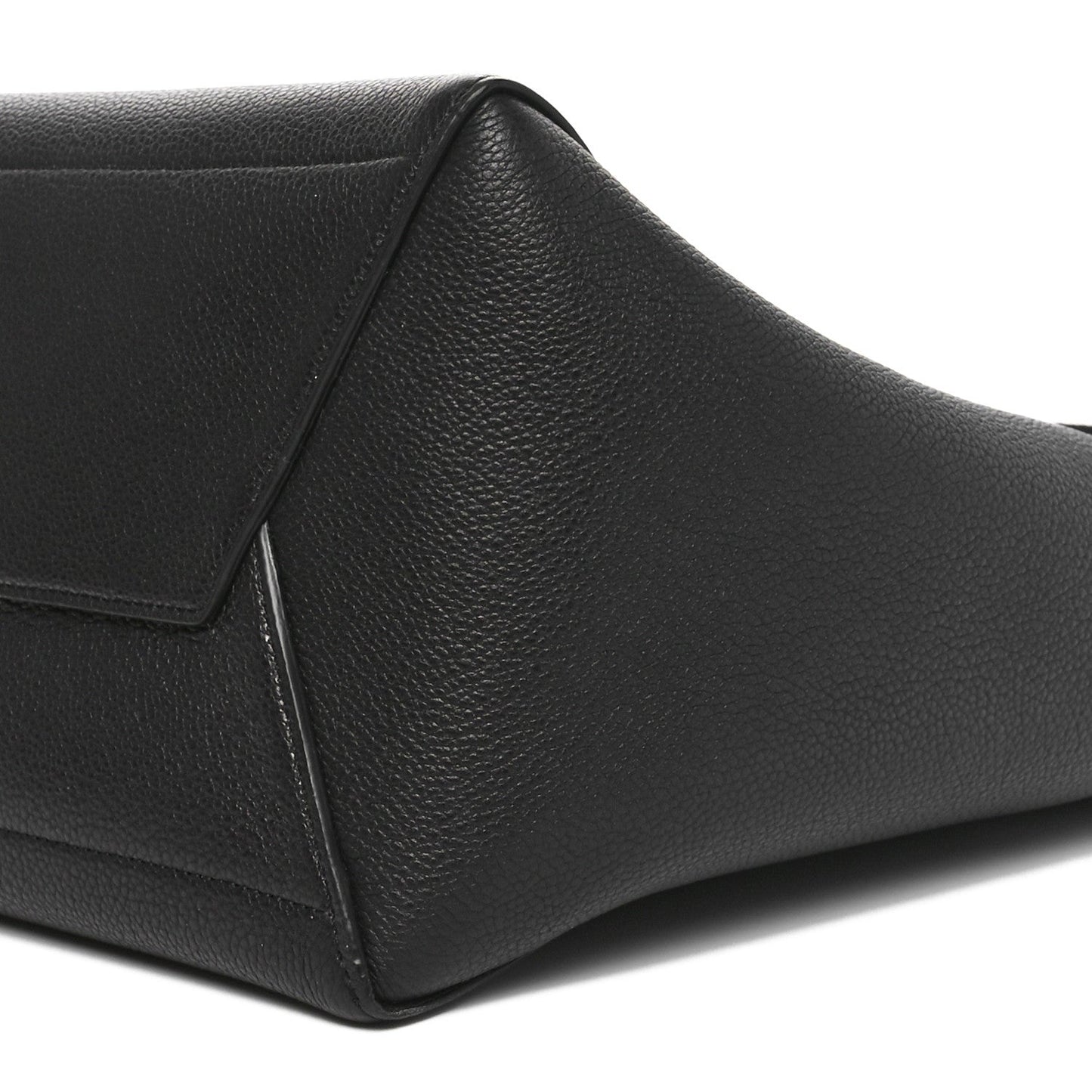 Soft Grained Calfskin Sangle Bucket Bag Black