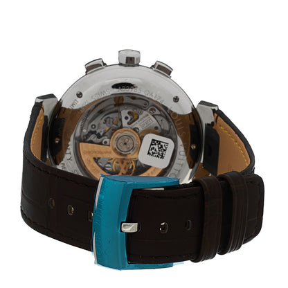 Louis Vuitton Stainless Steel Alligator 41mm Tambour Twenty Chronograph Automatic Watch Brown 3 of 5