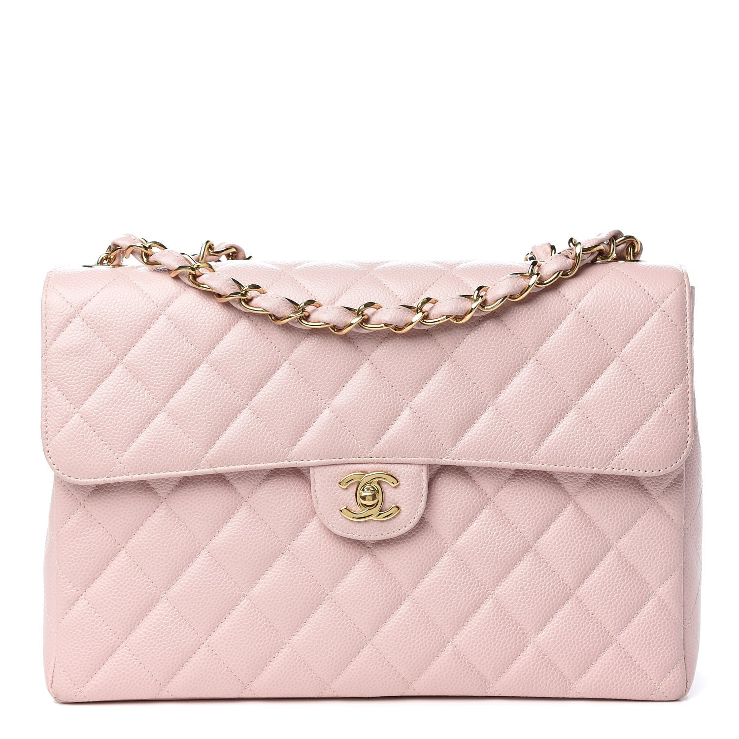 Chanel Caviar Quilted Jumbo Single Flap Light Pink 1 of 9