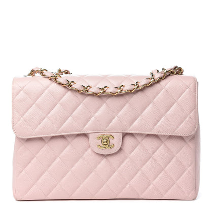 Chanel Caviar Quilted Jumbo Single Flap Light Pink 1 of 9