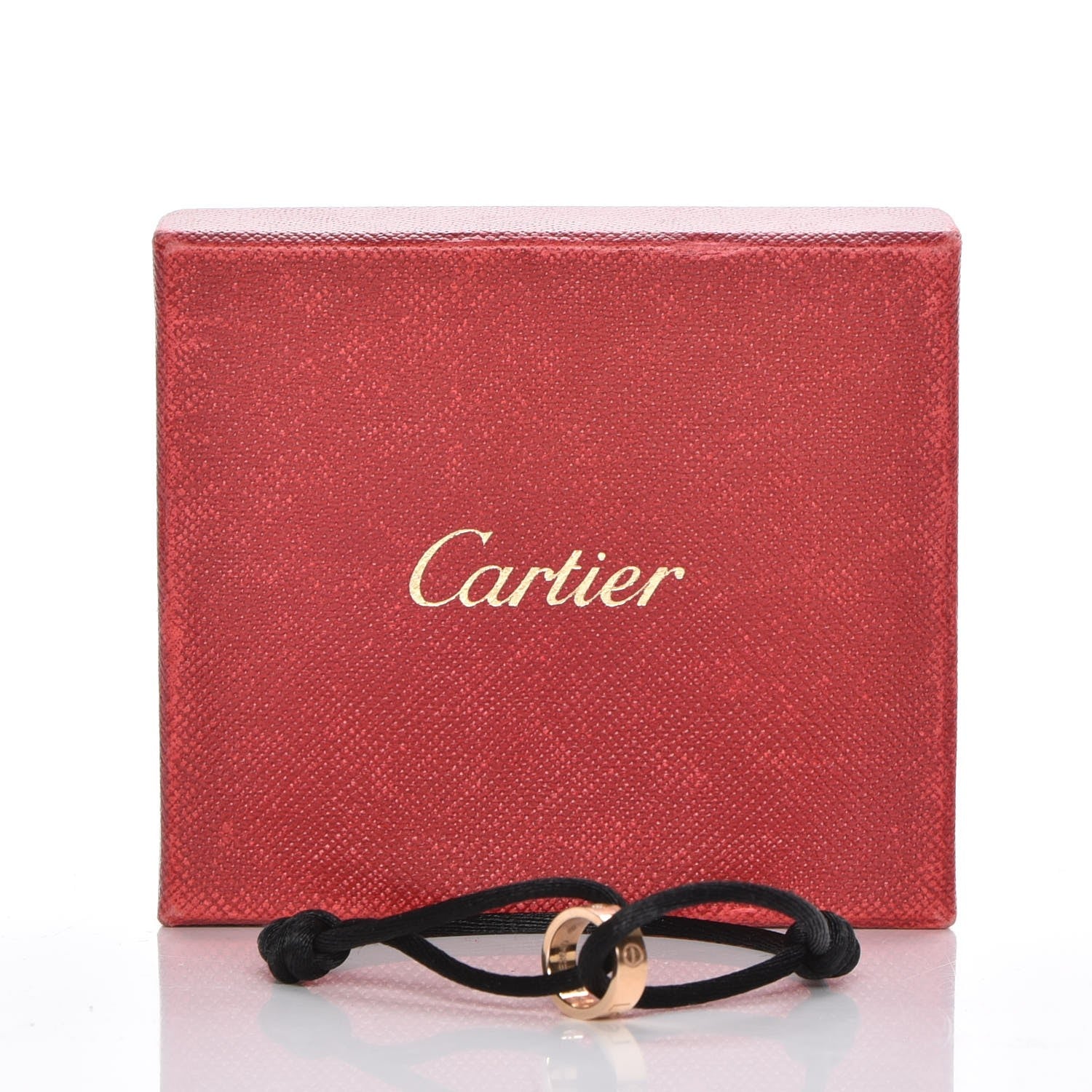 Cartier 18K Yellow Gold Diamond Charity LOVE Adjustable Cord Bracelet Black 7 of 7