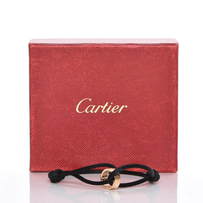 Cartier 18K Yellow Gold Diamond Charity LOVE Adjustable Cord Bracelet Black 7 of 7
