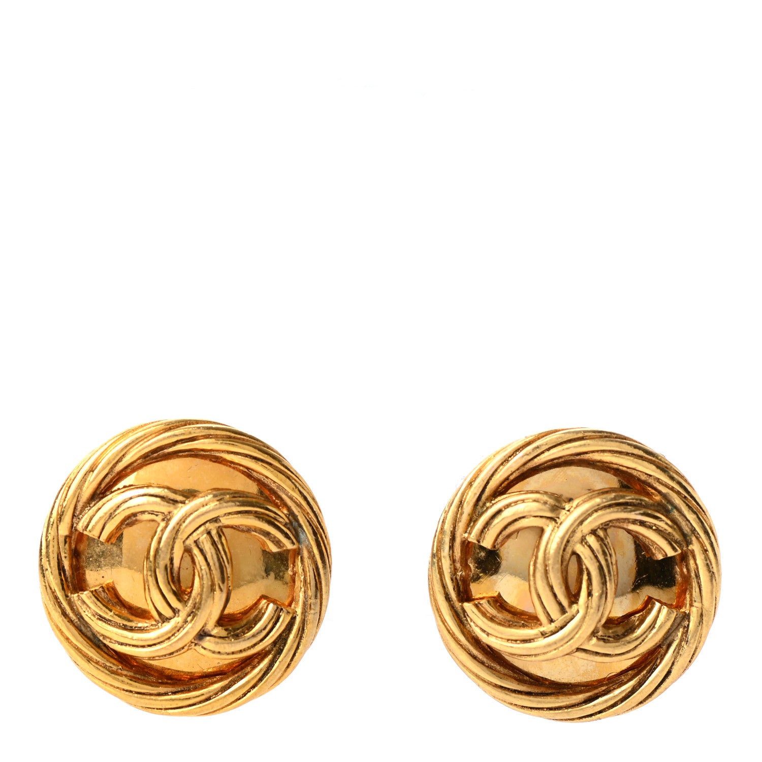 Chanel CC Clip On Earrings Gold 1 of 4