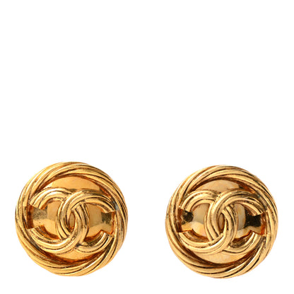 Chanel CC Clip On Earrings Gold 1 of 4