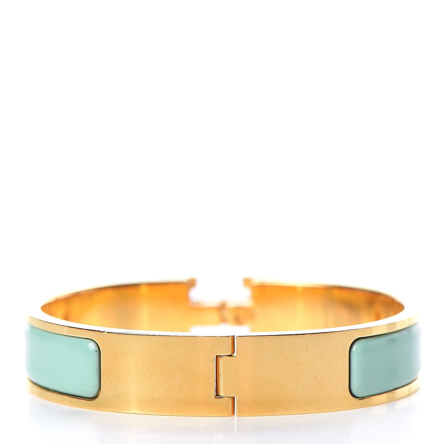 Enamel Narrow Clic Clac H Bracelet PM Vert Aqua