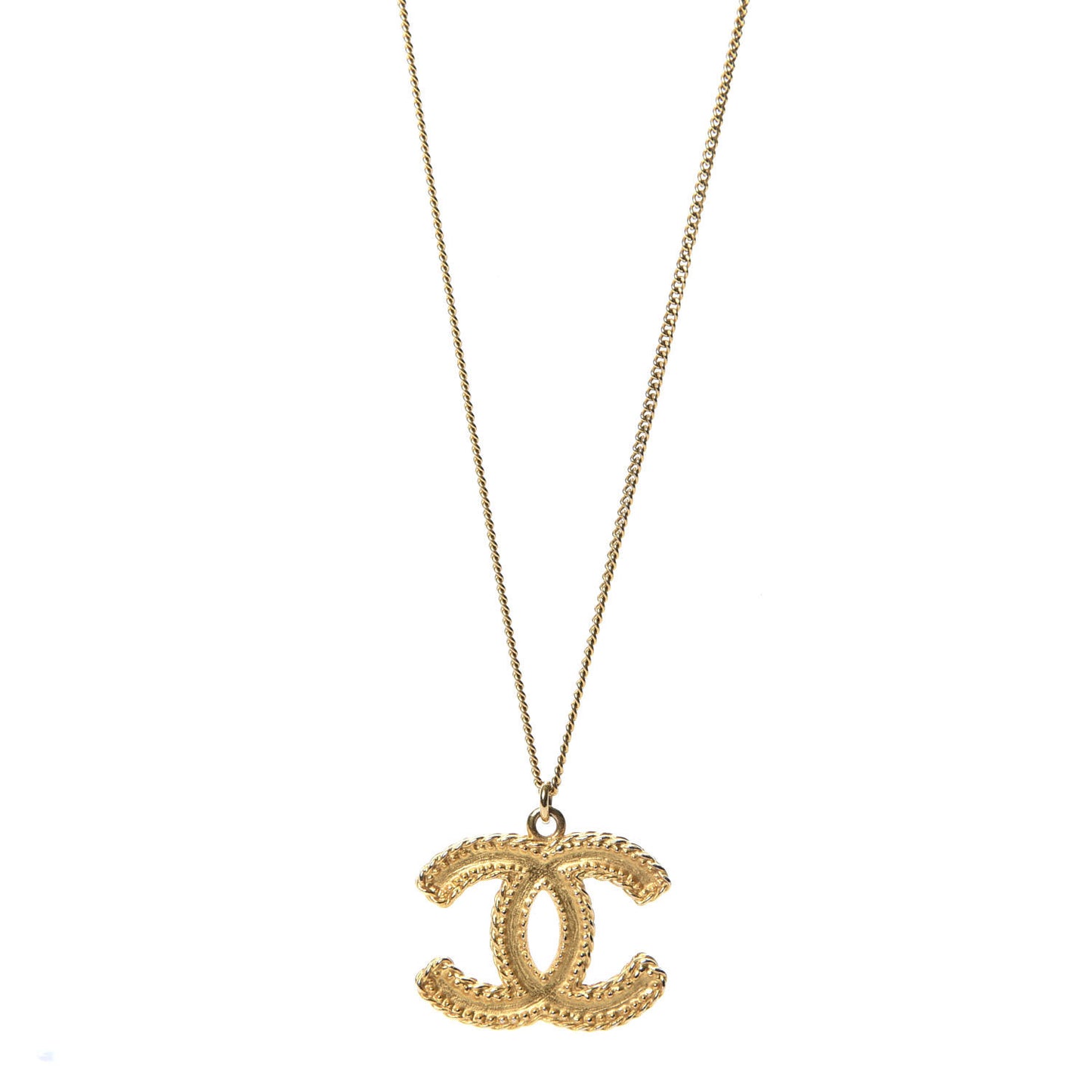 Metal CC Necklace Matte Gold