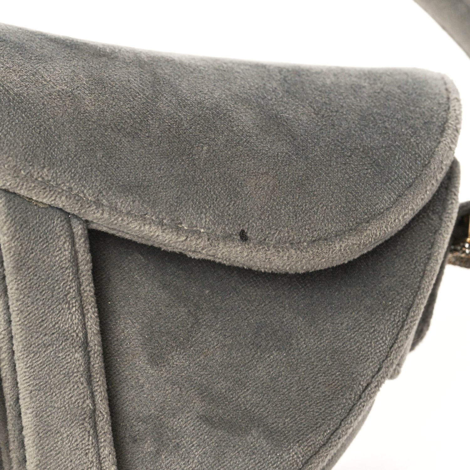 Christian Dior Velvet Crystal Mini Saddle Bag Grey 10 of 10