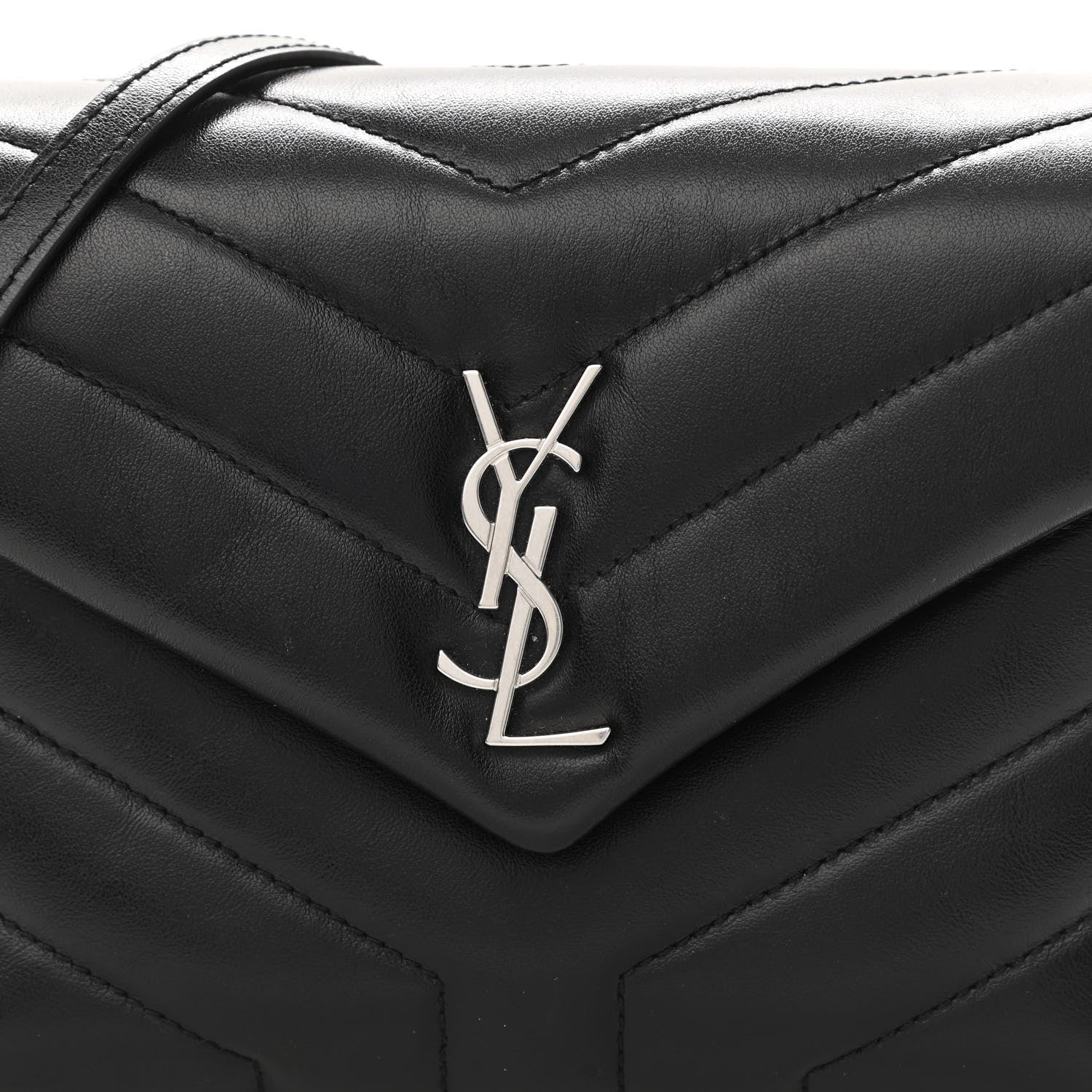 Saint Laurent Calfskin Y Quilted Monogram Toy Loulou Crossbody Bag Black 9 of 12