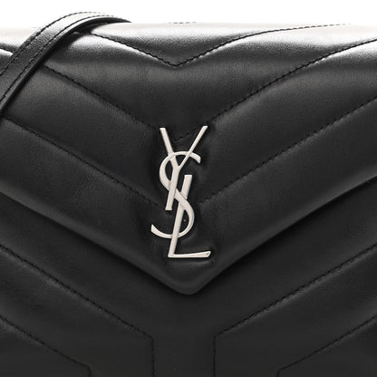 Saint Laurent Calfskin Y Quilted Monogram Toy Loulou Crossbody Bag Black 9 of 12
