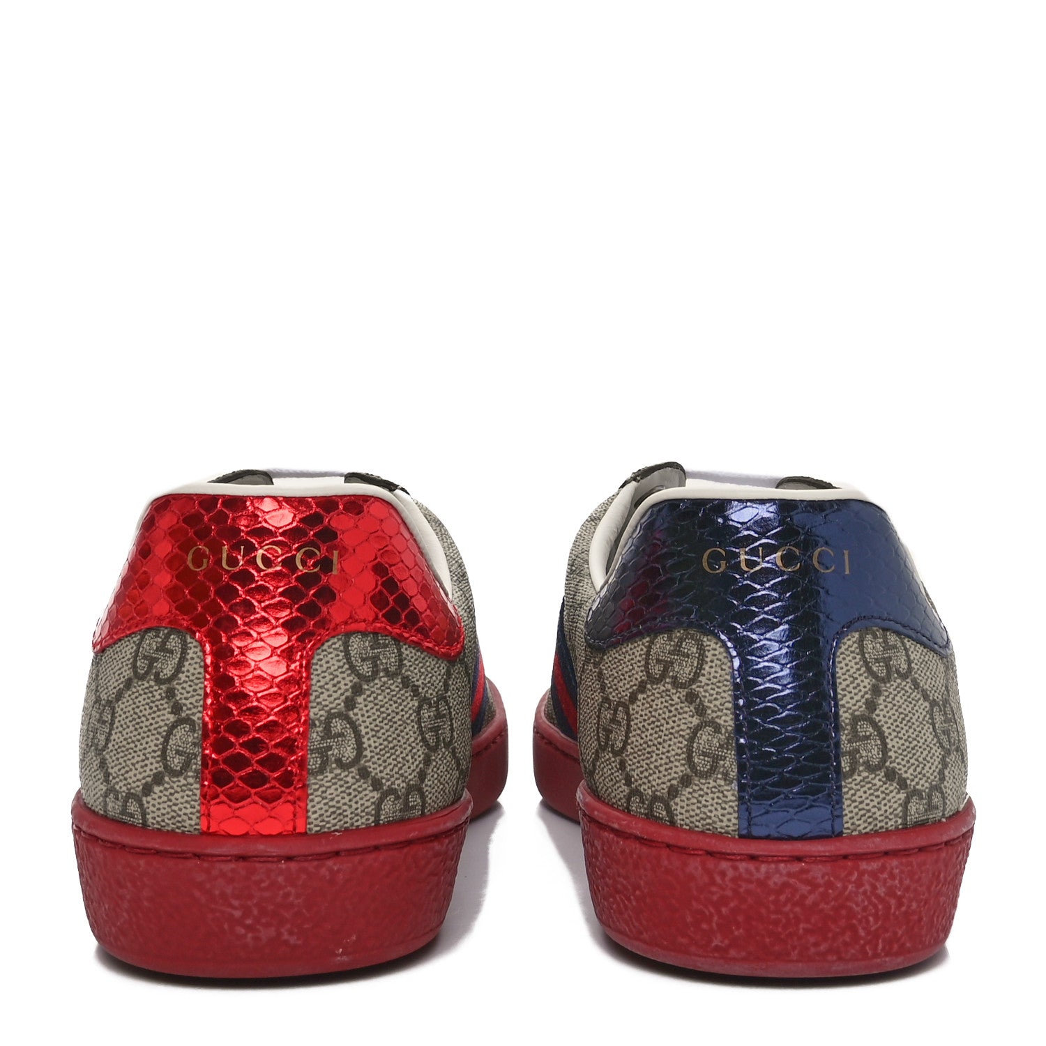 Gucci GG Supreme Monogram Ayers Web Mens New Ace Sneakers 9.5 Beige Ebony Red 7 of 11