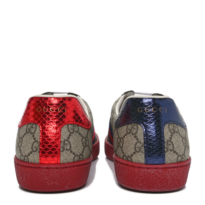 Gucci GG Supreme Monogram Ayers Web Mens New Ace Sneakers 9.5 Beige Ebony Red 7 of 11