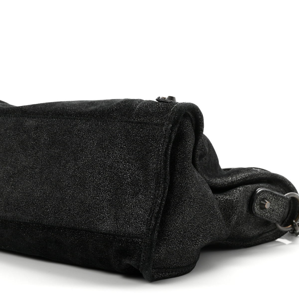 Metallic Craquele Calfskin Classic Hardware City Black