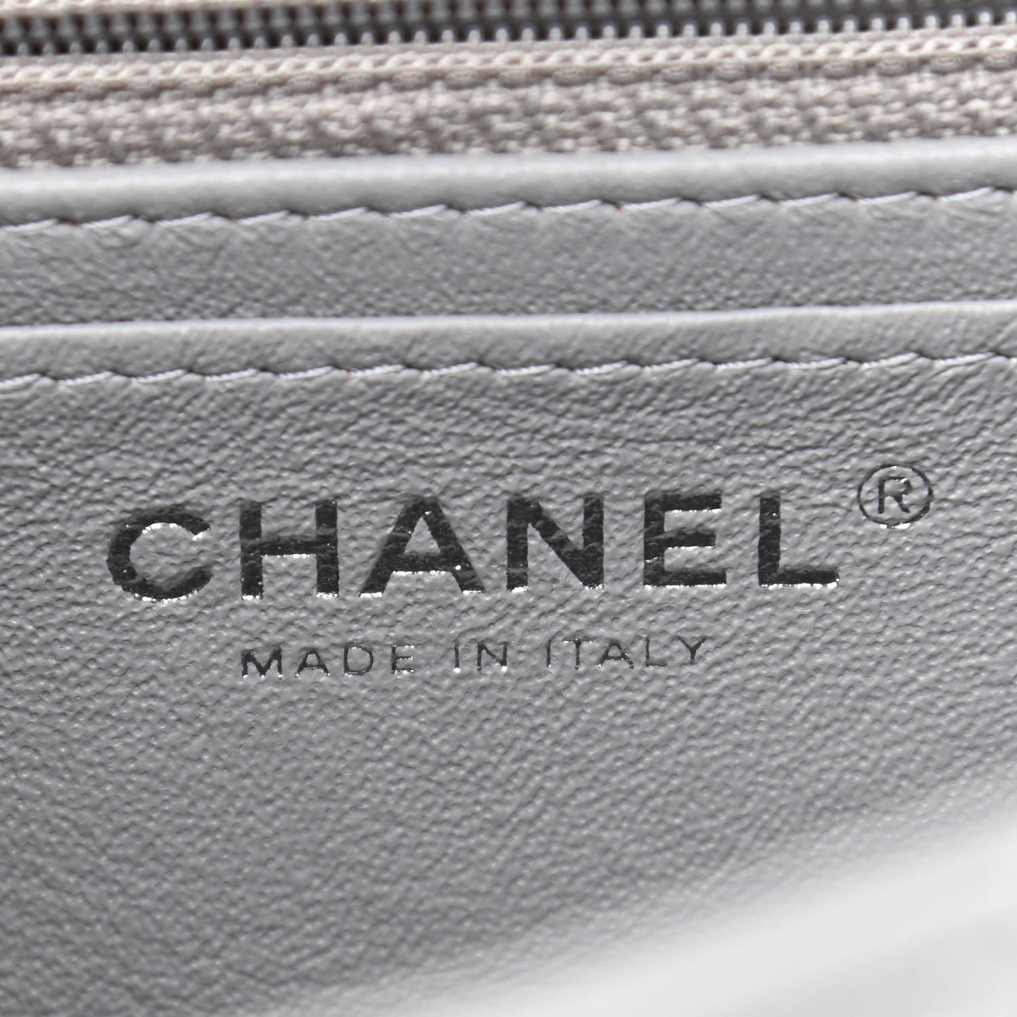 Lambskin Quilted Mini Rectangular Flap Grey
