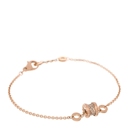 Bulgari 18K Rose Gold Diamond B.Zero1 Bracelet ML 1 of 3