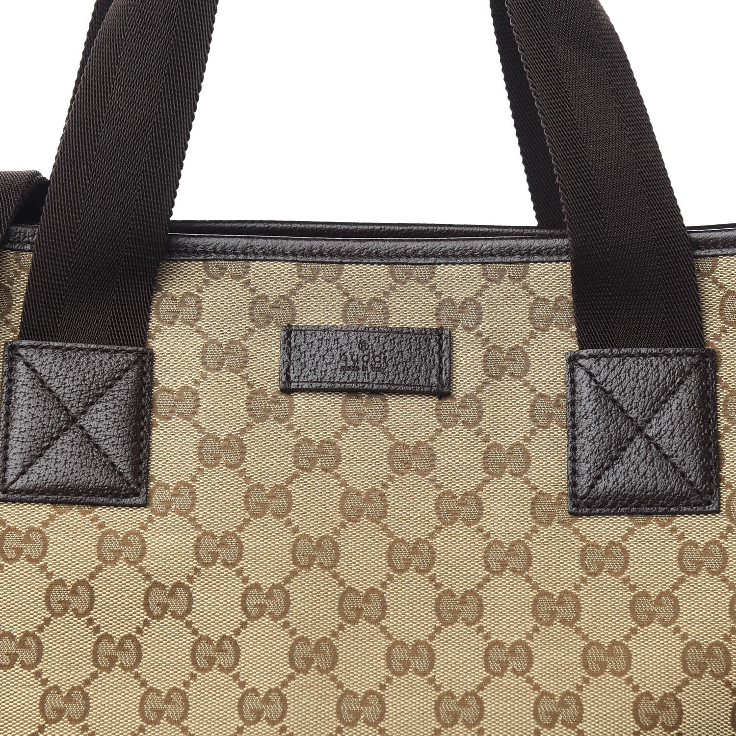 Gucci GG Monogram Medium Web Handle Vertical Tote Brown 9 of 9