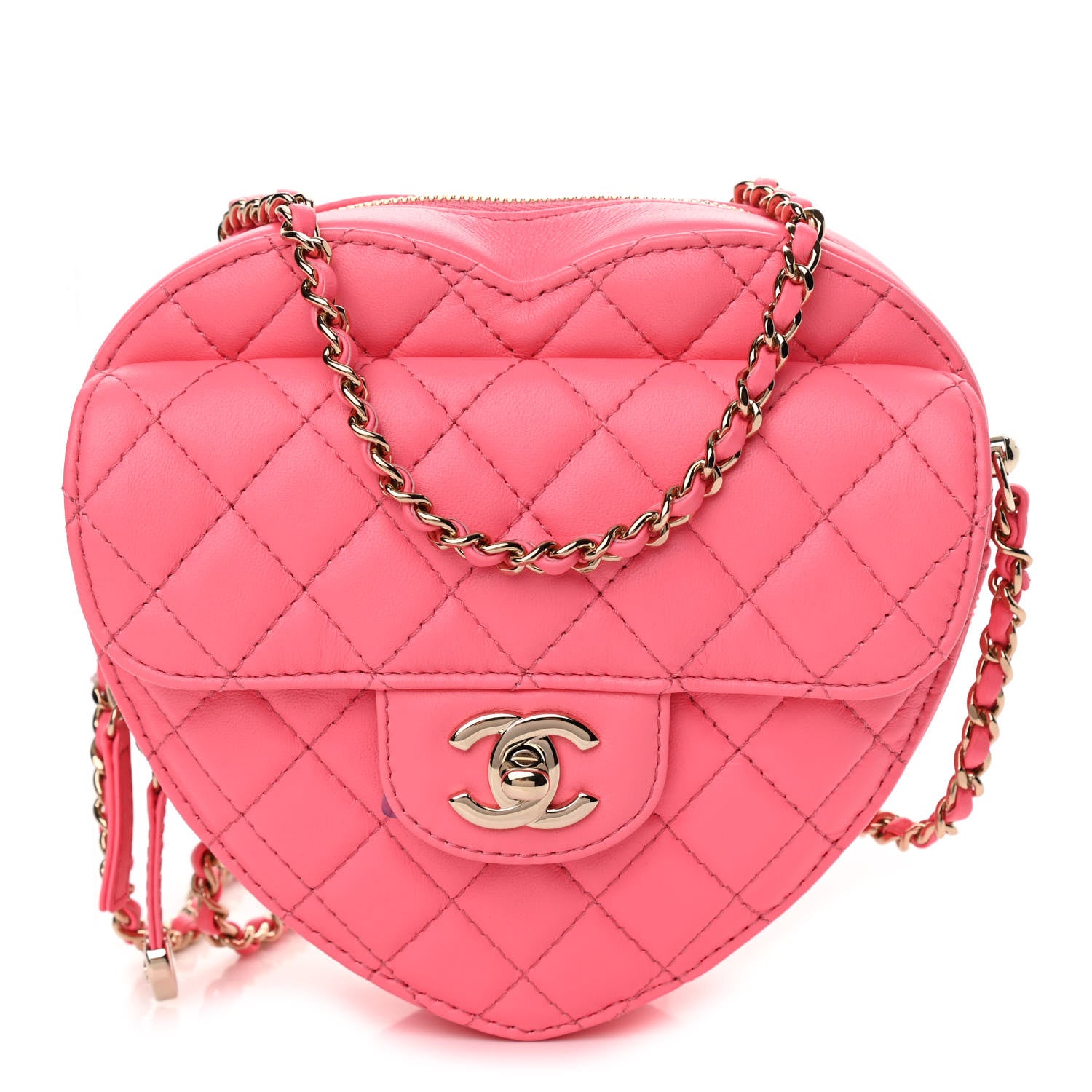 Chanel Lambskin Quilted CC In Love Heart Bag Pink 1 of 10