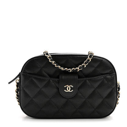 Chanel Caviar Quilted Chain Camera Bag Black 1 of 12