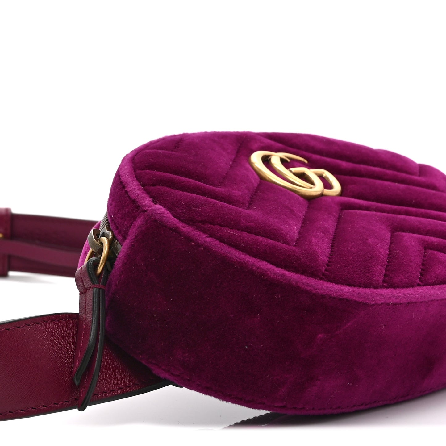 Velvet Matelasse GG Marmont Belt Bag 95 38 Fuchsia Violet Cyclamen