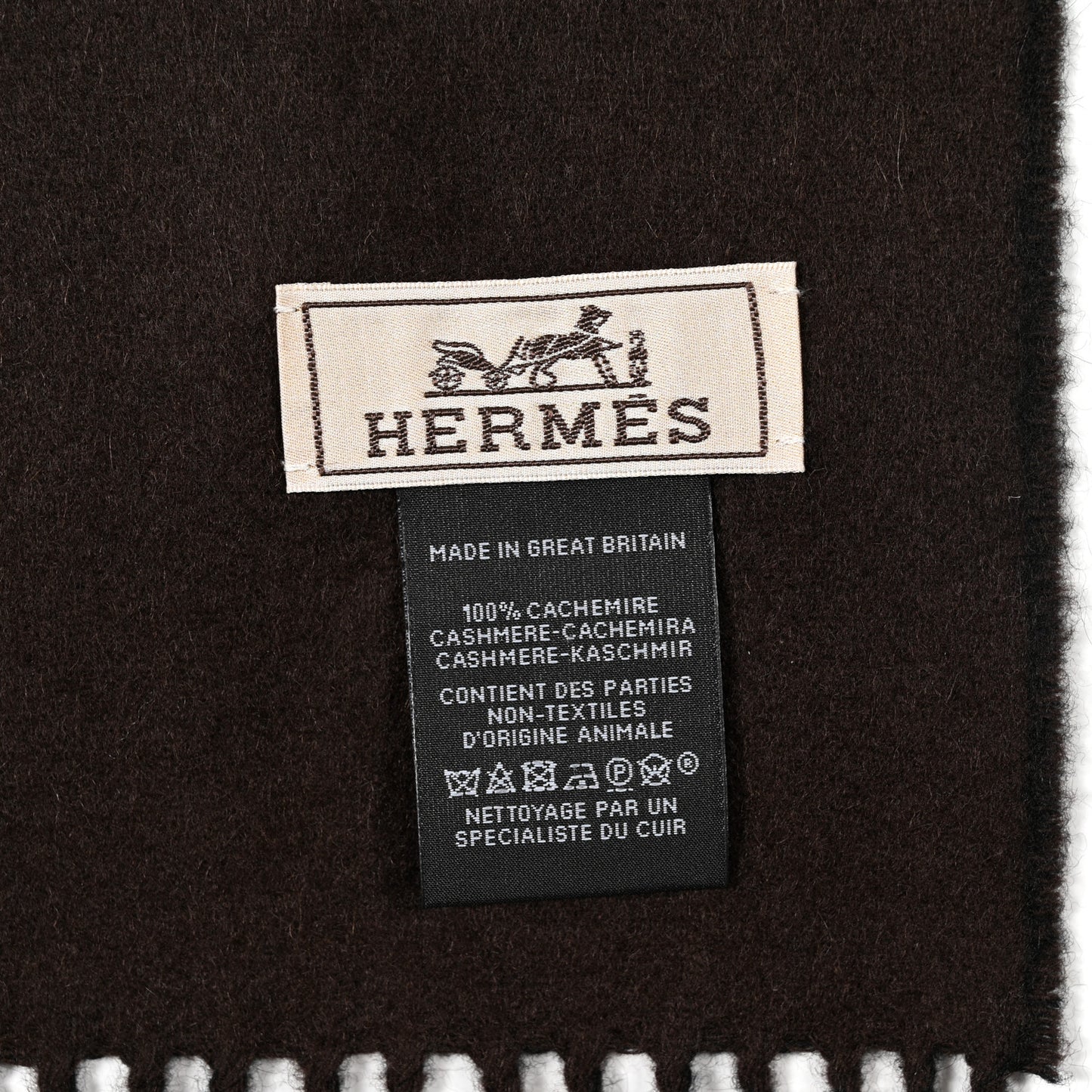 Cashmere Lambskin Patch Cuir Super H Muffler Black Marron Pollen