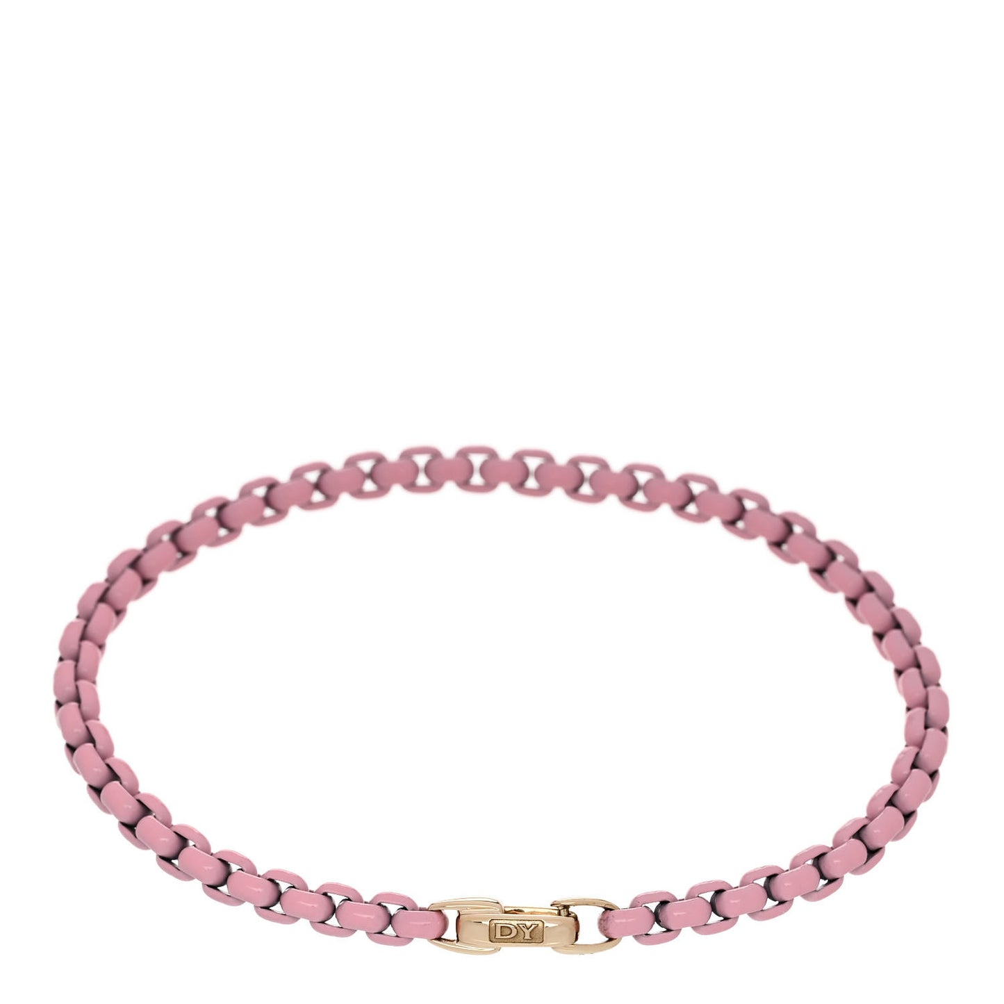 Sterling Silver 14K Yellow Gold Acrylic Bel Aire 4mm Chain Bracelet Blush Pink