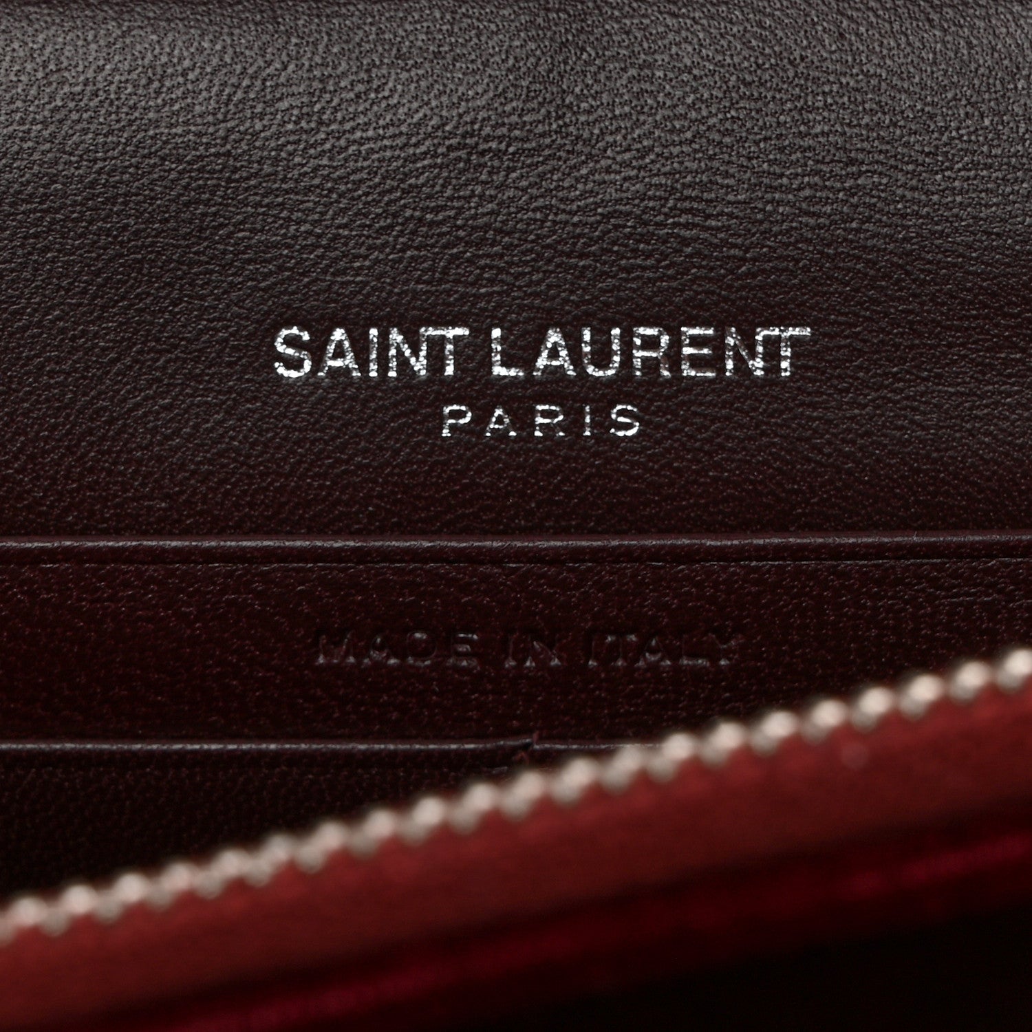 Saint Laurent Velvet Crystal Monogram Kate Tassel Shoulder Bag Burgundy 6 of 10