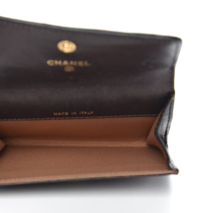 Chanel Lambskin Camellia Embossed Flap Card Holder Brown 5 of 9