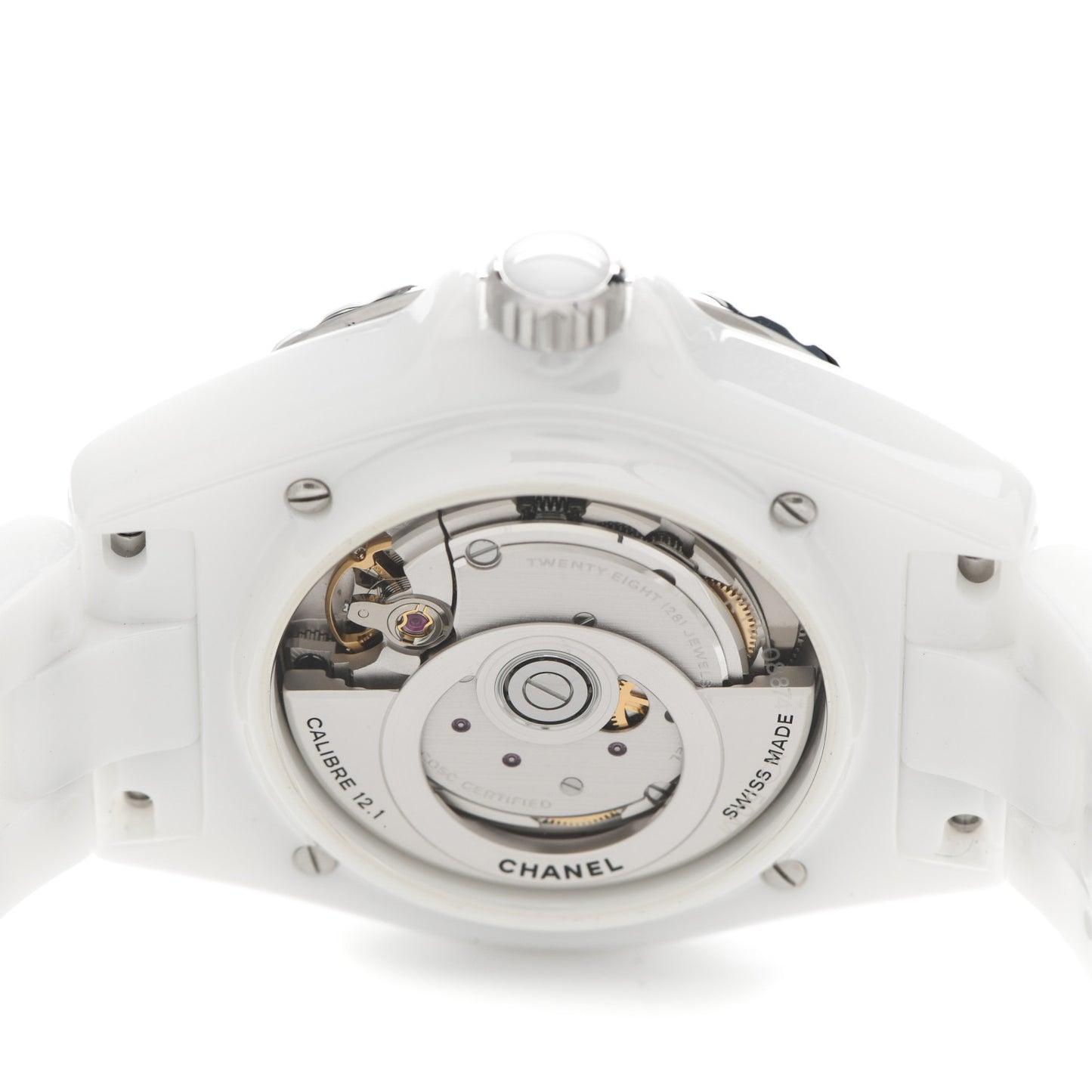 Stainless Steel Ceramic Diamond Bezel 38mm J12 Automatic Watch White